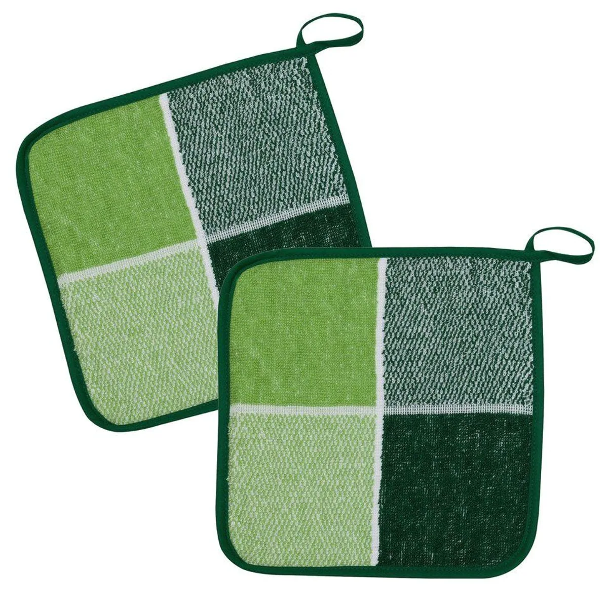 Kracht Topflappen Blockkaro, 2er Set, Baumwolle, ca. 22x22 cm