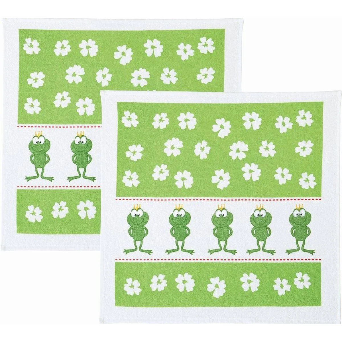 Kracht Frottier-Geschirrtuch 2er-Pack, saugstark, langlebig, mit Motiv